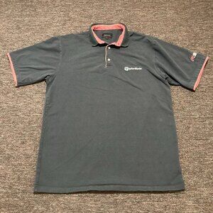 TaylorMade R9 Golf Polo Shirt Men’s Large Gray Short Sleeve Embroidered Spellout